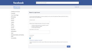 
                            1. Report a Login Issue | Facebook - Facebook Portal Problems 2016