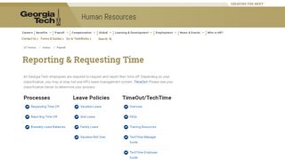 
                            8. Reporting & Requesting Time | Human Resources | Georgia ... - Techworks Gatech Portal