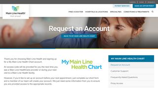 
                            3. Request an Account | My Main Line Health Chart | Patient Services ... - Main Line Health Patient Portal