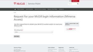
                            6. Request for your McGill login information (Minerva Access ... - Mcgill Minerva Student Portal