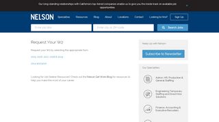 
Request your W2 Online | Nelson - NelsonJobs
