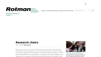 ResearchChairs - Rotman School of Management
