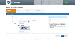 
                            1. Reset Launchpad Password - Access Launchpad - NASA - Nasa Launchpad Portal