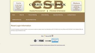 
                            3. Reset Login/Password - Currie State Bank - Currie State Bank Portal