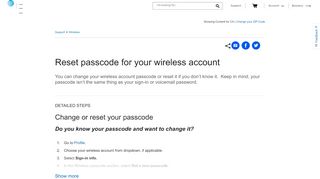
                            1. Reset Passcode for Your Wireless Account - AT&T - At&t Wireless Portal Password