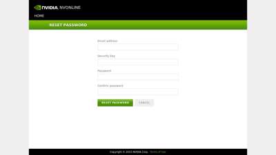 Reset Password - Nvidia