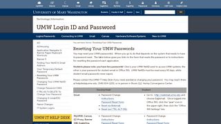 
                            8. Resetting Your UMW Passwords | UMW Login ID and Password - Umw Email Portal
