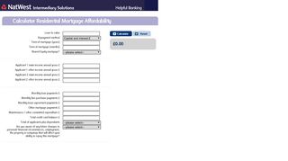 
                            8. Residential Affordability Calculator - Natwest Intermediaries Portal