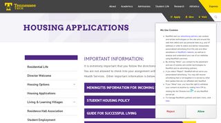 
                            7. Residential Life - Housing Applications - Tennessee Tech University - Ttu Housing Portal