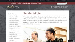
                            1. Residential Life | Inside.Trinity.edu - Quick Links - Trinity University - Trinity Housing Portal