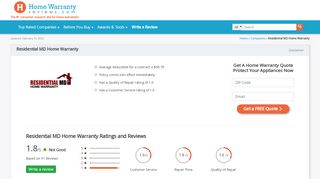 
                            5. Residential MD Home Warranty - Reviews, Ratings and ... - Residential Md Portal