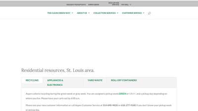 Residential Resources – St. Louis Area  Aspen Waste