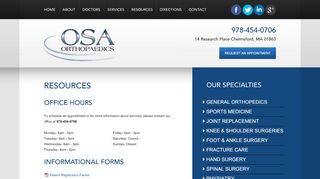 
                            3. Resources Chelmsford MA - Orthopaedic Surgical Associates - Orthopaedic Surgical Associates Patient Portal