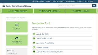 
                            7. Resources - Daniel Boone Regional Library - Dbrl Portal