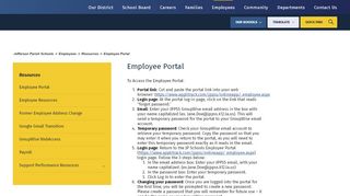 Resources / Employee Portal - Jefferson Parish Schools - Jefferson Parish Payroll Portal