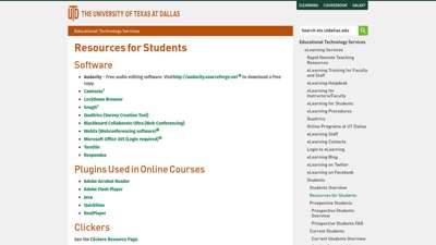 Resources for Students - The University of Texas at Dallas