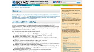 
                            9. Resources: MyECFMG Mobile App - ECFMG
