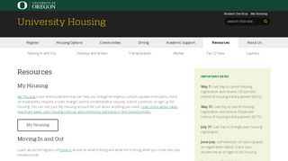 
                            5. Resources | University Housing - Uo Housing Portal