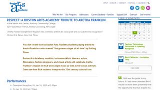 
                            9. Respect: A Boston Arts Academy Tribute to Aretha Franklin - Aspen Portal Franklin Ma