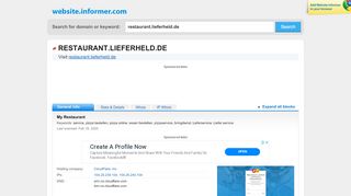 
                            5. restaurant.lieferheld.de at WI. My Restaurant - Website Informer - Lieferheld Restaurant Portal Portal