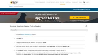 
                            3. Restore files from Norton Online Backup - Norton Support - Norton 360 Online Backup Portal