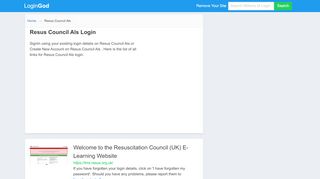 
                            5. Resus Council Als Login or Sign Up - Lms Resus Portal
