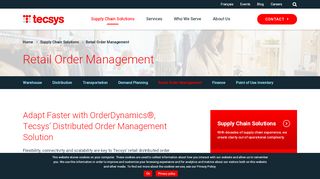 
                            3. Retail Order Management | Tecsys - Orderdynamics Login