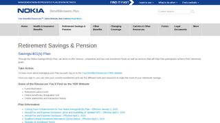 
                            2. Retirement Savings & Pension - BenefitAnswers Plus - Nokia Benefits Login