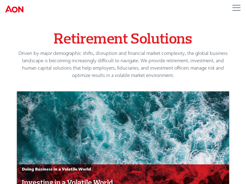Retirement Solutions  Aon