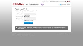 
                            8. Retrieve your PIN for BT Virus Protect - Log in to find your lost ... - Bt Virus Protect Portal