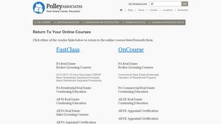 
                            7. Return To Your Online Courses - Polley Associates School of ... - Fastclass Portal