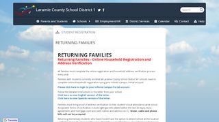 
                            4. RETURNING FAMILIES - Laramie County School District 1 - Campus Portal Laramie 1