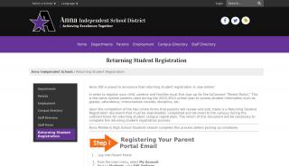 
                            4. Returning Student Registration - Anna Independent Schools - Anna ISD - Anna Isd Parent Portal