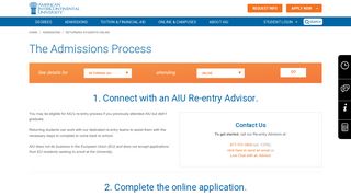 Returning Students Admissions  AIU