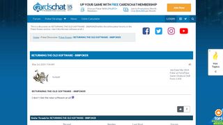 
RETURNING THE OLD SOFTWARE - 888POKER - Poker Rooms - CardsChat™  
