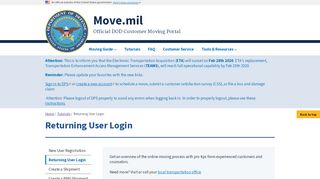 
                            1. Returning User Login Move.mil