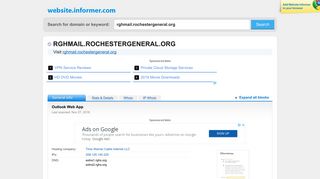 
                            3. rghmail.rochestergeneral.org at Website Informer. Outlook ... - Rochester General Hospital Email Login