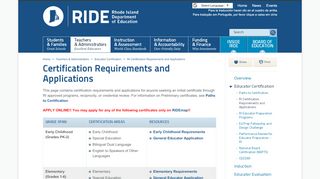 
                            8. RI Certification Requirements - Educator Certification ... - Ri Teacher Certification Portal