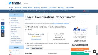 
                            7. Ria Money Transfer review: Fees & rates 2020 | finder.com - Ria Money Transfer Online Portal