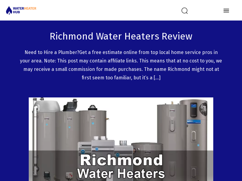 
                            5. Richmond Water Heaters Review | Water Heater Hub