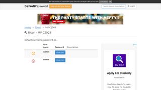 
                            5. Ricoh - MP C2003 default passwords - Ricoh Mp C2003 Default Portal