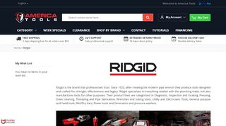 
                            7. Ridgid - America tools - Ridgid Account Portal