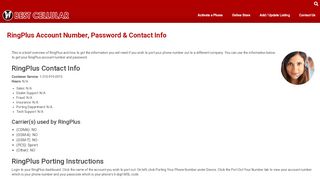 
                            6. RingPlus Account Number, Password & Contact Info - Ringplus Portal