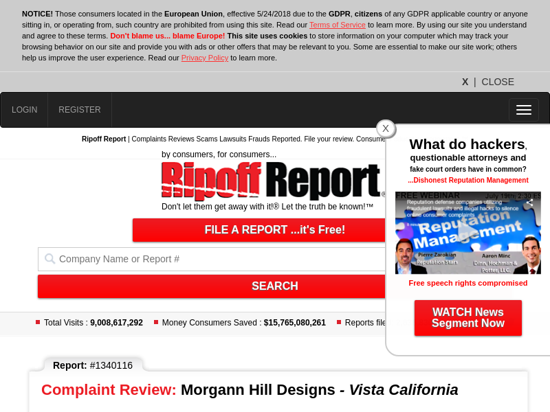 
                            9. Ripoff Report | Morgann Hill Designs Review - Vista ...