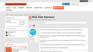 
                            8. Risk Disk Opinions | UK Business Forums - Riskdisk Customer Login