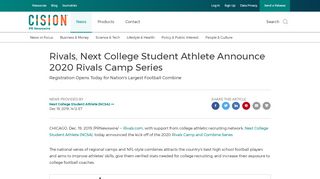 
                            6. Rivals, Next College Student Athlete Announce 2020 Rivals ... - Rivals Camp Sign Up