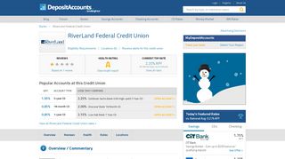 
                            9. RiverLand Federal Credit Union Reviews and Rates - Riverland Credit Union Portal