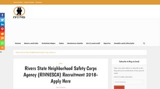 
                            5. Rivers State Neighborhood Safety Corps Agency (RIVNESCA ... - Rivers State Neighbourhood Watch Recruitment Portal