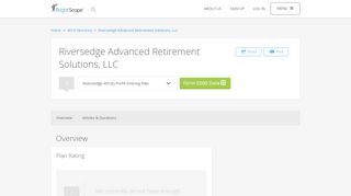 
                            3. Riversedge Advanced Retirement Solutions, LLC 401k Rating ... - Riversedge Retirement Portal