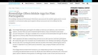 
                            6. RiversEdge Offers Mobile App for Plan Participants ... - Riversedge Retirement Portal